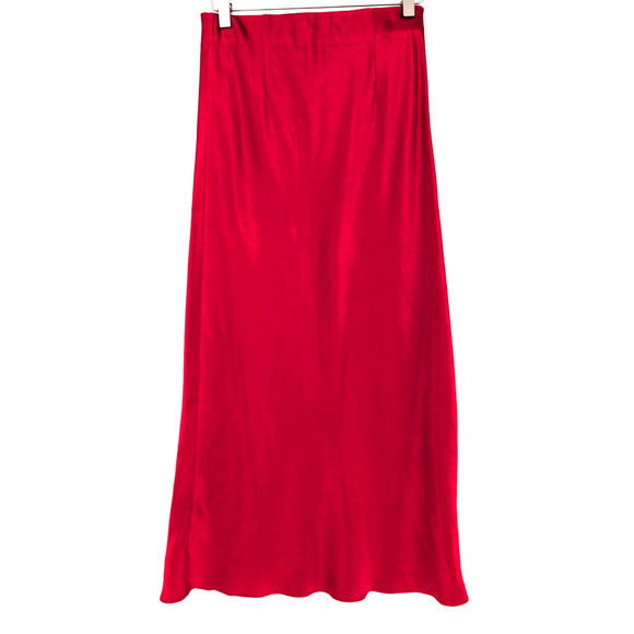 Aritzia Babaton Bias Cut Slip Satin Maxi Skirt Poppy Red Holiday Glam Cocktail 8 - Picture 8 of 14